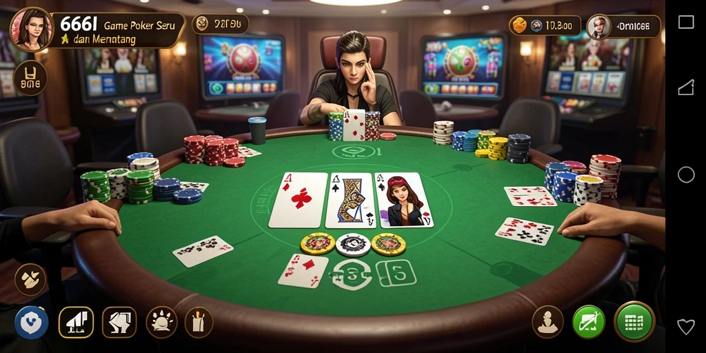 Tangkapan layar gameplay poker yang menarik di 666I.