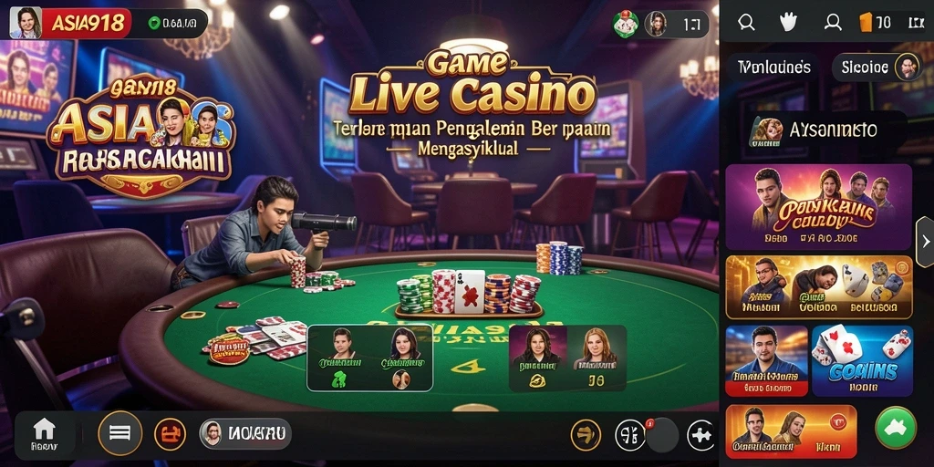 Tampilan gameplay Live Casino yang mendebarkan di ASIA918.