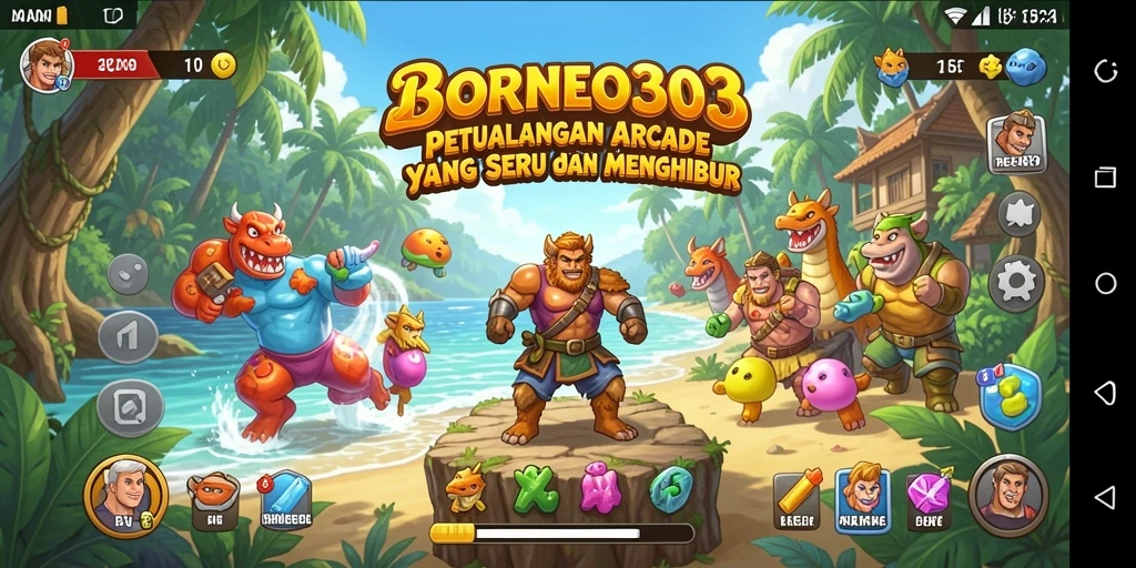 Tampilan seru gameplay BORNEO303 dengan karakter unik dan tantangan menunggu.