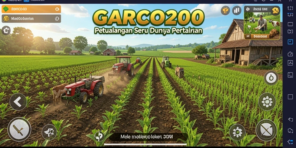 Tampilan menarik dari gameplay GARCO200 yang menggambarkan suasana pertanian.