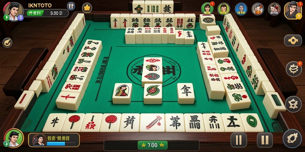 Screenshot gameplay IKNTOTO yang menunjukkan strategi permainan Mahjong.