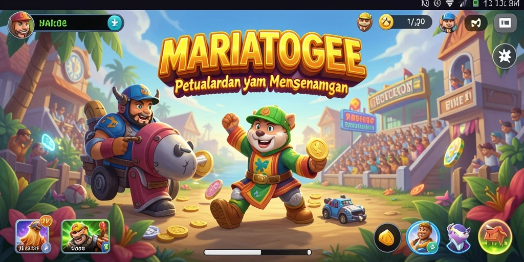 Tampilan gameplay seru dari MARIATOGEL yang penuh warna.
