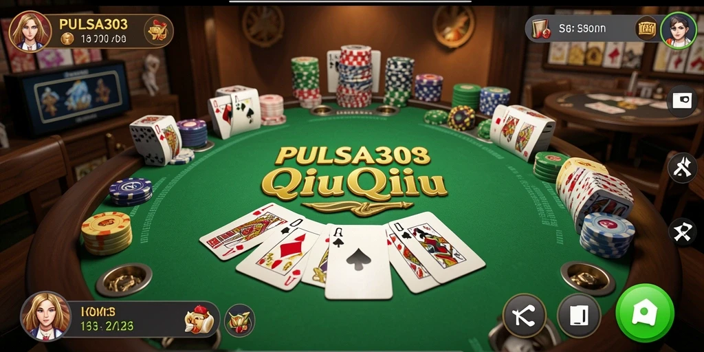 Tampilan gameplay seru di PULSA303 dengan kartu QiuQiu.