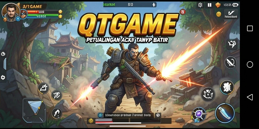 Tampilan aksi seru dari gameplay QTGAME yang mendebarkan.