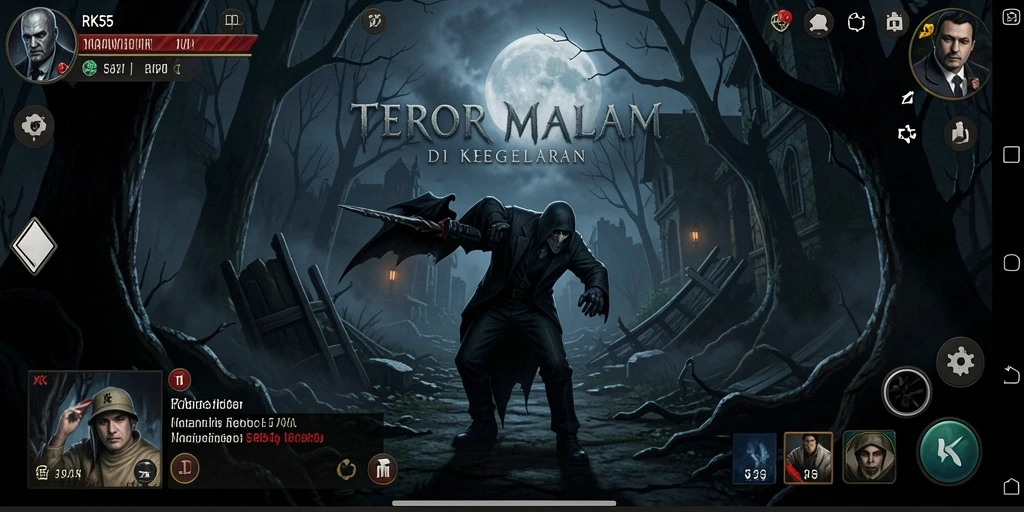 Screenshot menampilkan gameplay menyeramkan RK55 dengan suasana mencekam.