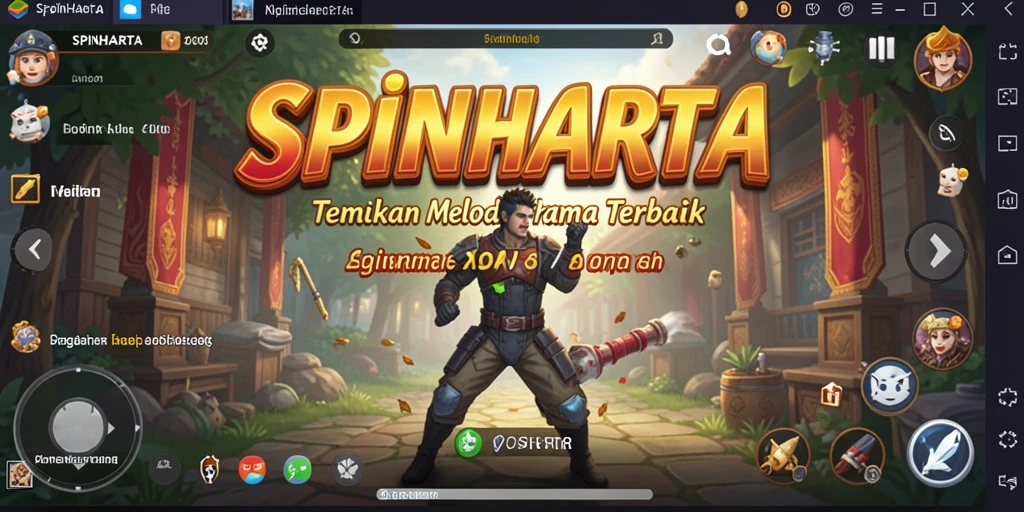 Tampilan screenshot gameplay SPINHARTA dengan berbagai tantangan musik.